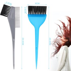 Professional Hair Dye Brushes for Salon & Home - 2 Pcs Soft & Durable Color Applicator Tools for Root Touch Up, Highlights, and Balayage (Blue & Grey)