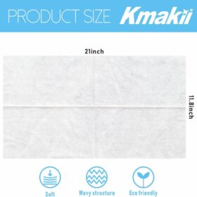 KMAKII Handi Wipes Reusable Cloths - Ultra Absorbent, Fast-Drying Multi-Surface Cleaning Wipes for Kitchen & Home - White, 11.8 x 21 Inches (Pack of 80)