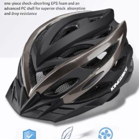 KINGBIKE Adult Bike Helmet with USB Rechargeable Tail Light - Lightweight CPSC Certified Cycling Helmet for Men and Women, Adjustable Fit with Visor and Removable Padding