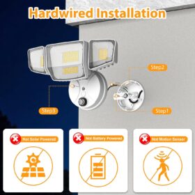 Ultra-Bright 90W LED Security Flood Light - 10,000LM Dusk to Dawn Outdoor Wall Light, 4-Head Adjustable Design with IP65 Waterproof for Garage, Yard, and Porch