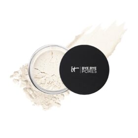 IT Cosmetics Bye Bye Pores Loose Setting Powder – Translucent Blurring Face Makeup with Silk, Collagen & Peptides (0.23 oz)