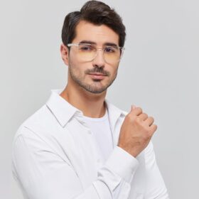 ANRRI Blue Light Blocking Glasses - Premium Computer Eyewear to Reduce Eye Strain, Headaches & Fatigue | Lightweight TR90 Clear Frames (Non-Prescription)