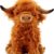 Gluutoyashop Highland Cow Stuffed Animal - 11" Soft Scottish Cattle Plush Toy with Realistic Horns & Fur - Cute Farm Pillow Gift for Kids, Boys, Girls & Adults (Brown)