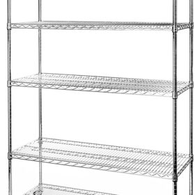 Seville Classics UltraDurable 5-Tier NSF Commercial Steel Wire Shelving Unit | Heavy Duty 48 inch W x 18 inch D Storage Rack for Garage, Kitchen, & Warehouse