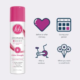 FDS Feminine Intimate Deodorant Spray - Extra Strength 3 Pack (2 oz Each) - pH Balanced, Talc-Free & Gynecologist Tested for All Day Freshness