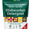 Truly Free Heavy Duty Dishwasher Detergent Powder – 12.5 oz Natural, Plant-Based Dish Soap – Effective Hard Water Stain & Grease Remover, Fragrance-Free & Plastic-Free Formula