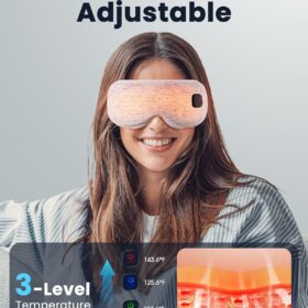 Cordless Heated Eye Mask for Dry Eyes with 3 Temperature Modes, FSA HSA Eligible, USB Rechargeable Warm Compress for Sleep, Migraine Relief & Puffy Eyes, Gray Washable Heating Pad with Extra Cover