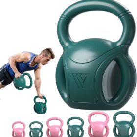 RUNWE 3-Handle Kettlebell Weight – Single Kettlebell for Home Gym, Strength Training & Core Exercises (5, 10, 15, 20 lb Options)