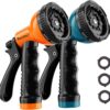 Garden Hose Nozzle Sprayer (2 Pack) – Heavy Duty High Pressure Hose Attachment with 10 Watering Patterns & Non-Slip Grip