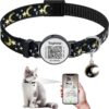 Smart Cat Collar with QR Code ID Tag – Breakaway Safety, Real-Time Scan Alerts & Glow-in-Dark Stars – No Monthly Fees (Black)