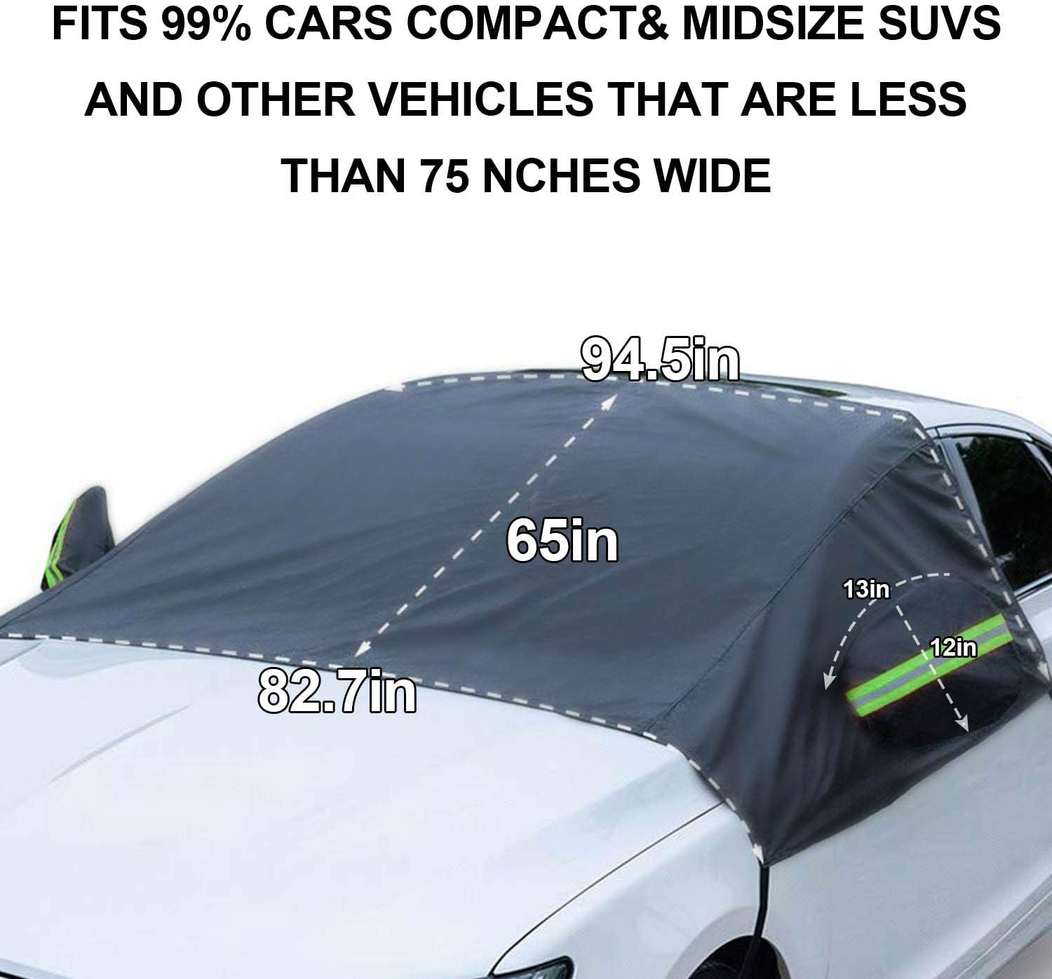 Extra Large All-Season Windshield Snow Cover with Mirror Protection - Waterproof Frost & Sun Guard for Cars, Trucks & SUVs