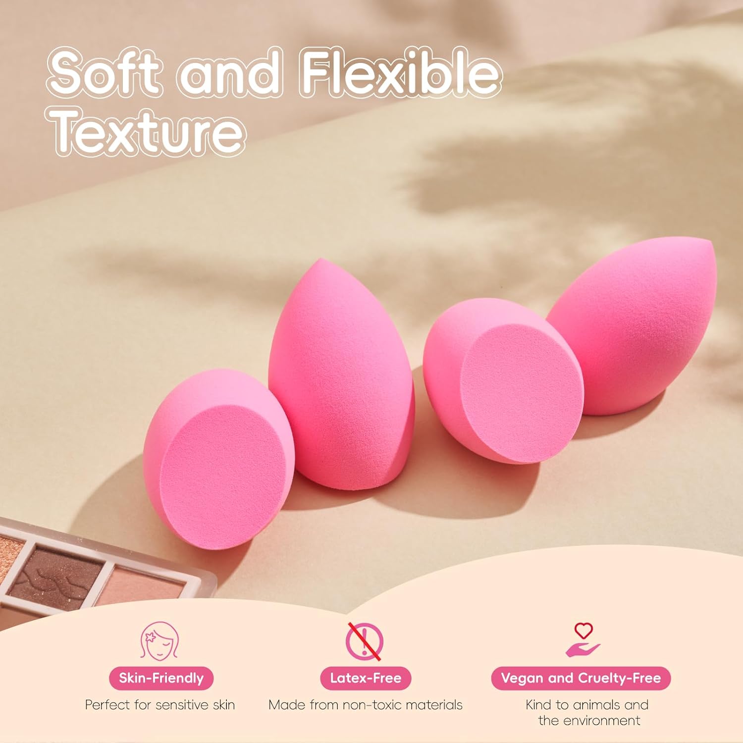 GWT 6-Piece Latex-Free Makeup Sponge Set – Ultra-Soft Beauty Blenders for Flawless Liquid, Cream & Powder Application
