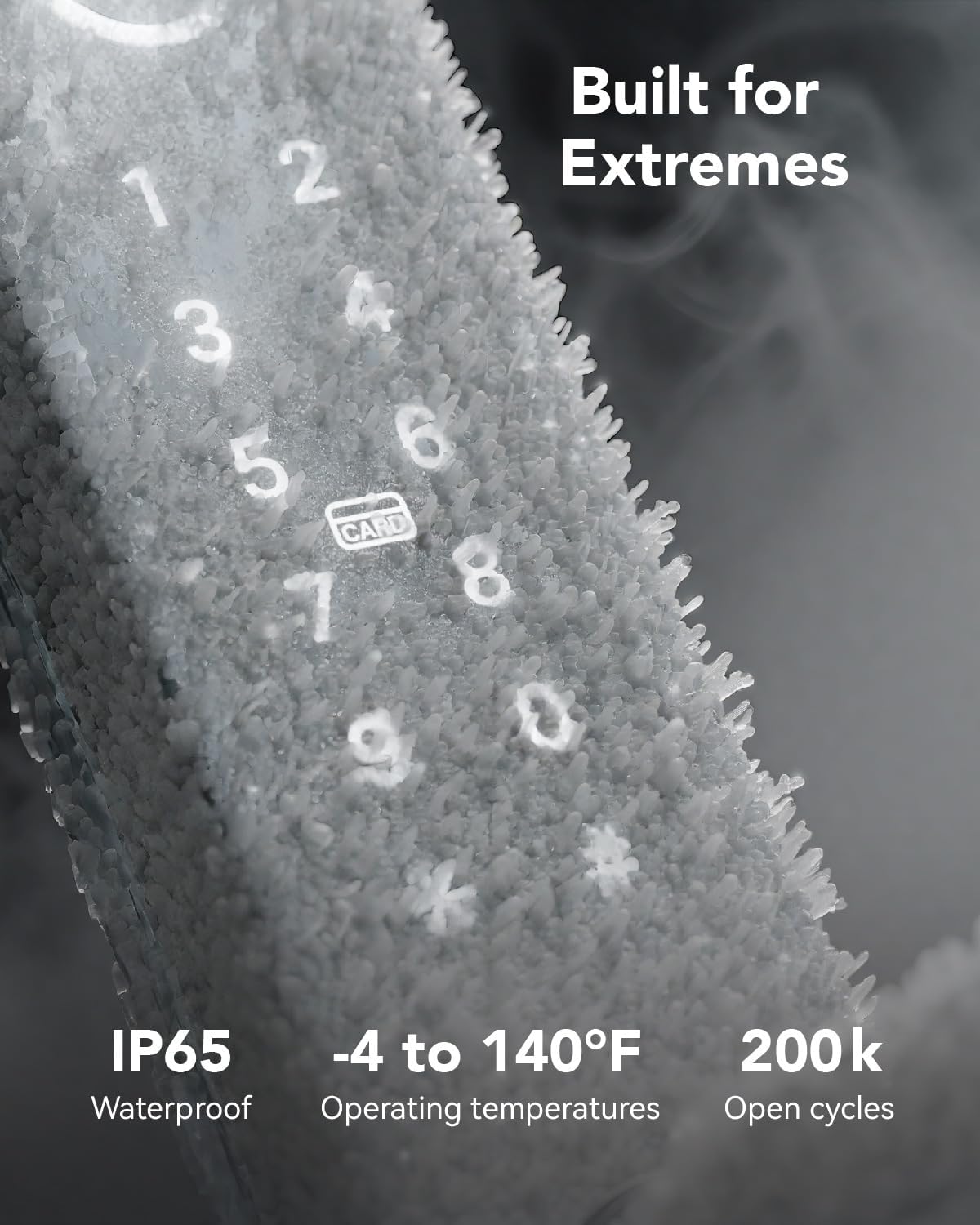 Apollo Smart Door Lock with Biometric Fingerprint, Keypad, and IC Card - App-Controlled Electronic Deadbolt for Home Security (Black)