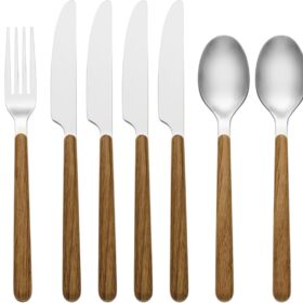 Oneida 24/7 Outdoor Living 12-Piece Flatware Set - Rustic Faux Wood Handles with Mirror Finish