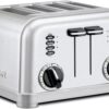 Cuisinart CPT-180P1 Metal Classic 4-Slice Toaster, Brushed Stainless Steel with Extra-Wide Slots, Bagel, Defrost, and Reheat Functions
