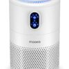 MOOKA H13 True HEPA Air Purifier for Large Rooms – 1076 Sq Ft Coverage, Air Cleaner for Smoke, Dust, Pollen, Pet Dander & Odors, Ultra-Quiet with Night Light, White (B-D02L)