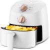 COMFEE' Compact 2.1 Quart Air Fryer – Stainless Steel 1200W Healthy Cooker with 12 Preset Menus, Nonstick Dishwasher-Safe Basket & Adjustable Temp Control