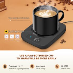 Premium Coffee Mug Warmer for Desk – Smart Electric Beverage Heater with Waterproof Aluminum Plate, Office Accessories & Coffee Gift for Men & Women