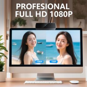 XOCLON 1080p HD Webcam with Microphone & Privacy Cover – Plug & Play USB Computer Camera for Video Calls, Streaming, and Online Meetings