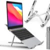 iVoler Ergonomic Aluminum Laptop Stand - Adjustable Portable Riser for MacBook, iPad & 10-15.6 inch Notebooks (Silver)