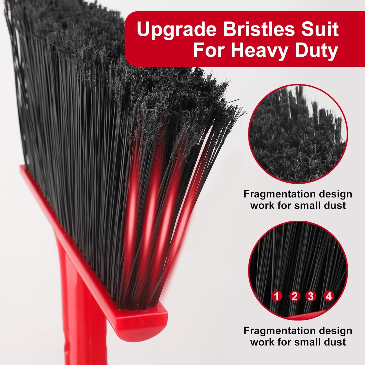 Heavy-Duty Angle Broom with 58" Long Handle – 14" Wide Sweep Stiff Bristles for Indoor, Outdoor, Garage, Patio, and Deck