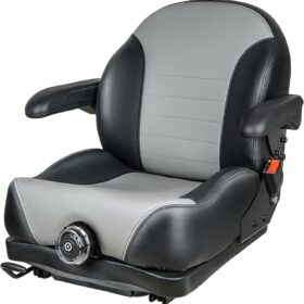 Universal Suspension Seat with Retractable Seatbelt – High-Back Adjustable Chair for Zero Turn Mowers, Tractors & Heavy Equipment (Fits John Deere, Scag, Husqvarna)