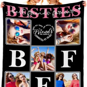 Personalized Photo Blankets - Custom Made Fleece Throw with Pictures - Unique Gifts for Women, Weddings, Birthdays & Anniversaries - Made in USA