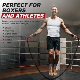 HPYGN Weighted Jump Rope for Fitness – Heavy Duty Skipping Rope with Non-Slip Handles for Men & Women – Strength Training, Cardio, and Muscle Building Exercise Equipment