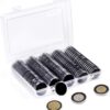 SPLF 100-Piece Coin Holder Set – 30mm Clear Capsules with 5 Sizes of EVA Foam Gaskets & Storage Box for Collectors