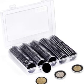 SPLF 100-Piece Coin Holder Set – 30mm Clear Capsules with 5 Sizes of EVA Foam Gaskets & Storage Box for Collectors