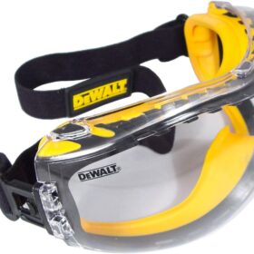DEWALT DPG82 Concealer Clear Anti-Fog Safety Goggles – Dual Mold Design for Heavy Duty Construction & Eye Protection