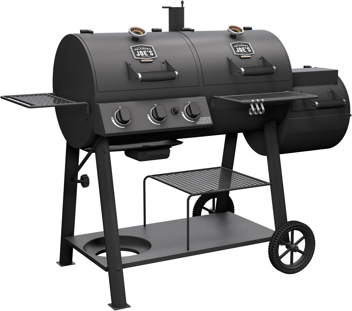 Oklahoma Joe's Canyon Combo 2-in-1 Charcoal & Gas Smoker Grill - 1240 sq. in. Black