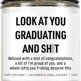 Funny Graduation Gifts Candle 2026 – Scented Soy Aromatherapy for Her, Him, College, High School, Masters, PhD & Nursing Grads (Lavender Vanilla)