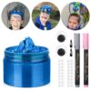 Temporary Hair Color Wax Kit for Girls - DIY Blue Hair Dye with Wiggle Eyes & Face Paint Pens - Washable Halloween Costume & Party Styling Set