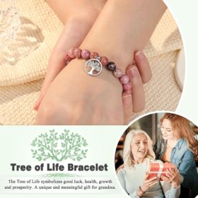 Tree of Life Bracelet for Women - Elegant Silver Charm Bangle Jewelry for Grandma, Mom, Aunt & Sister - Meaningful Birthday, Christmas & Mother's Day Gifts