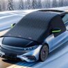 Universal Windshield Snow Cover for Winter - Premium 300D Oxford Fabric Sun Shade with Ice & UV Protection - All-Season Car Cover for SUVs, Trucks, and Vans