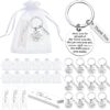 Yinkin 12-Pack Employee Appreciation Gift Set – Inspirational Stainless Steel Keychains with Thank You Cards & Organza Bags for Office Staff, Teachers & Coworkers