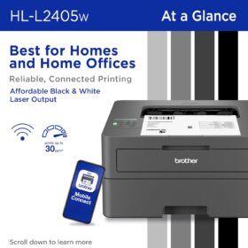 Brother HL-L2405W Wireless Compact Monochrome Laser Printer | High-Speed Home Office Printer with Alexa & Mobile Printing