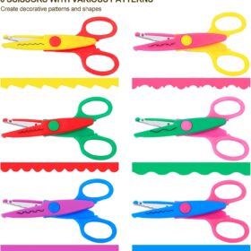 UCEC 6-Pack Colorful Decorative Edge Scissors – Zig Zag & Pattern Scissors for Kids, Toddlers & Adults – Safe, Ergonomic Scrapbooking & School Craft Supplies