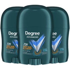 Degree Men's Antiperspirant Deodorant Stick, Cool Rush - 72hr Sweat Protection, Travel Size Mini 0.5 oz (3 Pack)