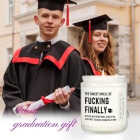 2026 Graduation Gifts for Her & Him – Shqiueos Lavender Scented Soy Candle, Funny Masters Degree & College Grad Gift Idea (7oz)