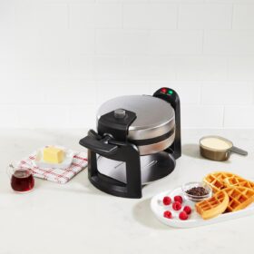 Cuisinart WAF-F30NAS Belgian Waffle Maker – 180° Flip Technology, 1-Inch Thick Plates, Adjustable Browning Control, Stainless Steel