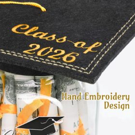 Class of 2026 Graduation Mason Jar Gift Set with Money & Cap Kit - Personalized Centerpiece & Party Decoration