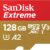 SanDisk 128GB Extreme microSDXC UHS-I Memory Card with Adapter, Up to 190MB/s, C10, U3, V30, 4K UHD, A2 - SDSQXAA-128G-GN6MA