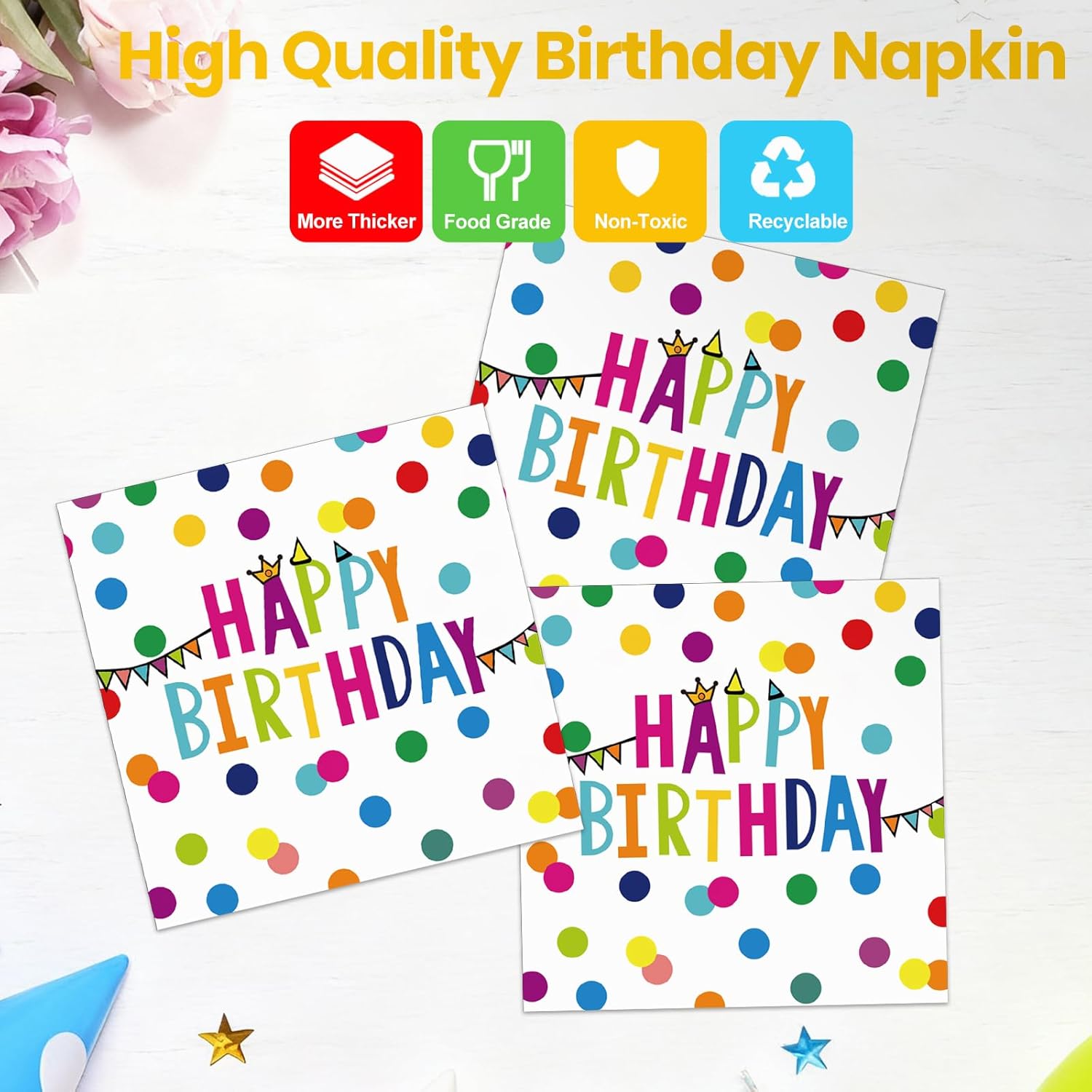175-Piece Happy Birthday Party Supplies Kit - Disposable Plates, Napkins & Cups Tableware Set - Serves 25 Guests