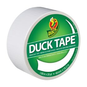 Duck Brand 1265015 Color Duct Tape, 1.88 Inches x 20 Yards, White – Heavy Duty, Weather-Resistant, Easy Tear
