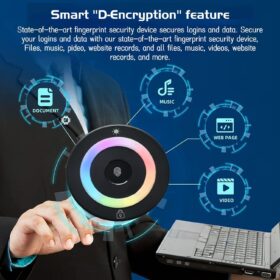 USB Fingerprint Reader for Windows 10/11 – Portable Biometric Scanner with 360° Touch, Fast Windows Hello Login & Enterprise Security Key