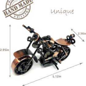 Pretties Vintage Iron Motorcycle Model - Retro Bronze Desk Decor, Unique Gift for Men, Riders, Dads & Sons