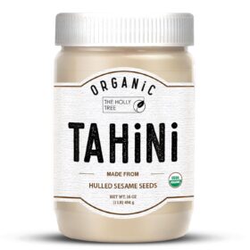 The Holly Tree Organic Tahini Paste (16 oz) - Premium Hulled Sesame Butter, USDA Certified, Keto & Vegan Friendly - Creamy Base for Hummus, Dressings & Baking