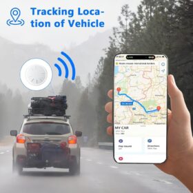 No Monthly Fee Mini GPS Tracker for Vehicles with Waterproof Magnetic Case – Compatible with Apple Find My Network (iOS Only)